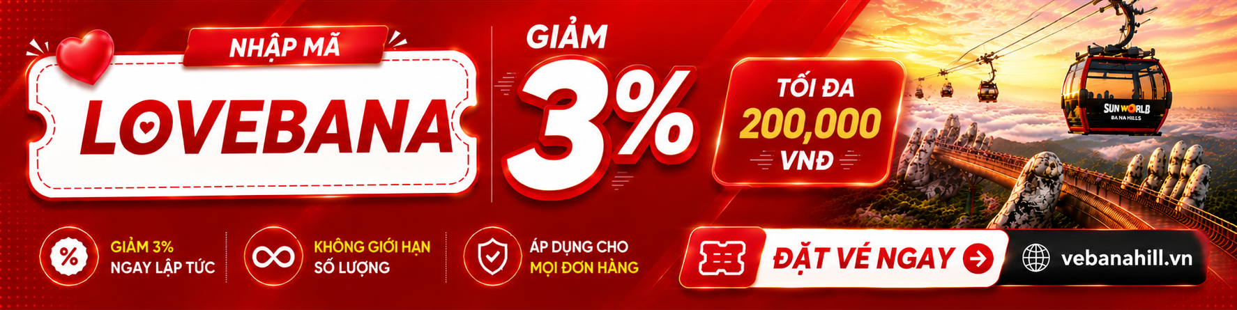 Banner khuyến mãi vé Bà Nà Hills Đà Nẵng giá ưu đãi mới nhất từ Vebanahill